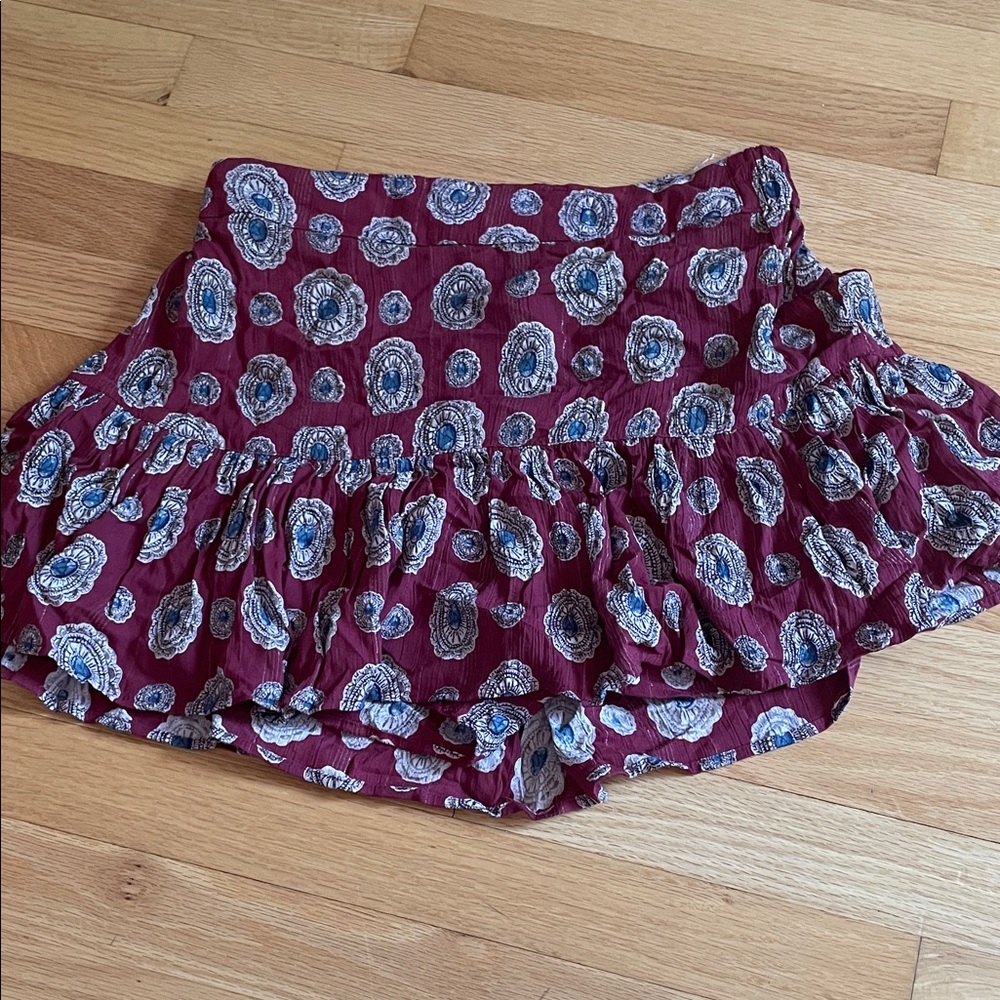 Angie Burgundy and Blue Mini Skirt